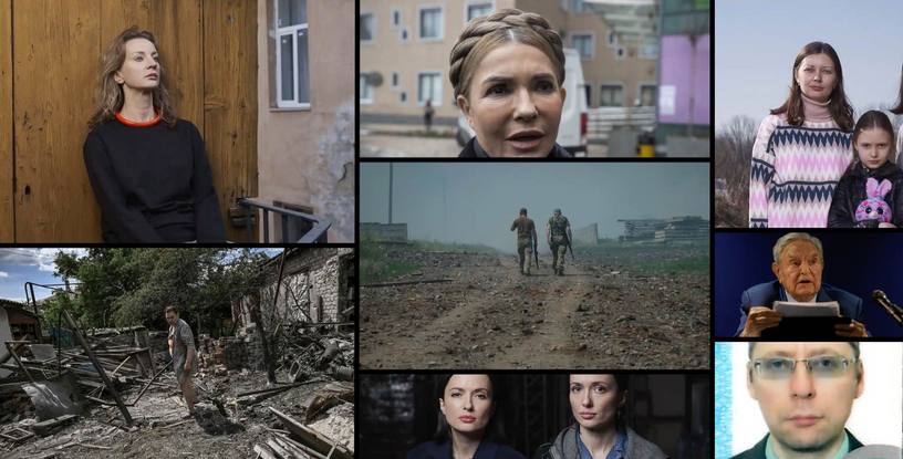 A collage of photos from various Guardian articles about the genocidal Russian invasion of Ukraine